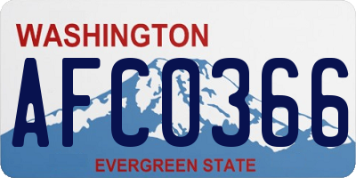 WA license plate AFC0366