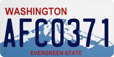 WA license plate AFC0371