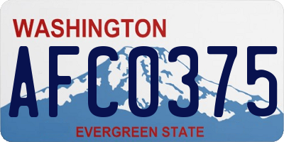 WA license plate AFC0375