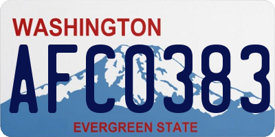 WA license plate AFC0383