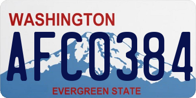 WA license plate AFC0384