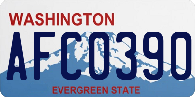 WA license plate AFC0390