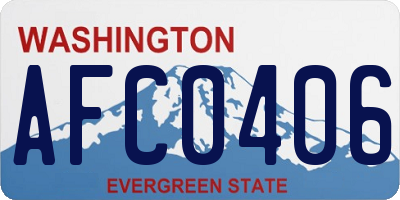 WA license plate AFC0406