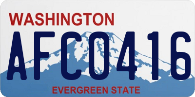 WA license plate AFC0416