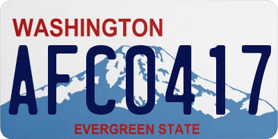 WA license plate AFC0417