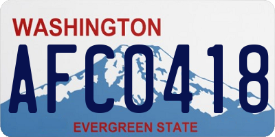 WA license plate AFC0418
