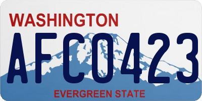 WA license plate AFC0423