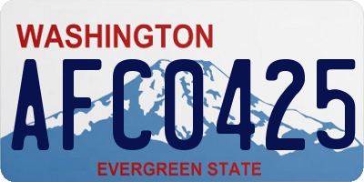 WA license plate AFC0425