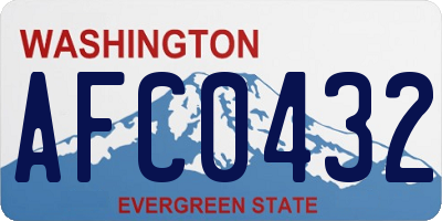 WA license plate AFC0432