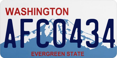 WA license plate AFC0434