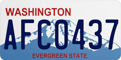 WA license plate AFC0437