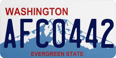 WA license plate AFC0442