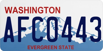 WA license plate AFC0443