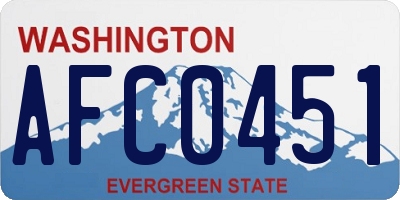 WA license plate AFC0451