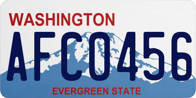WA license plate AFC0456