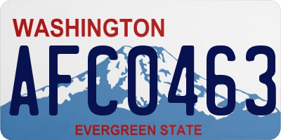 WA license plate AFC0463