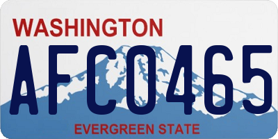 WA license plate AFC0465