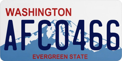 WA license plate AFC0466