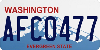 WA license plate AFC0477