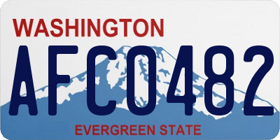 WA license plate AFC0482