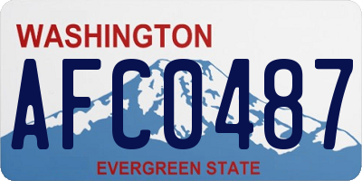 WA license plate AFC0487