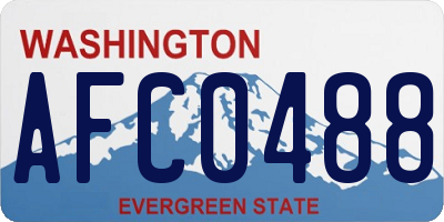 WA license plate AFC0488