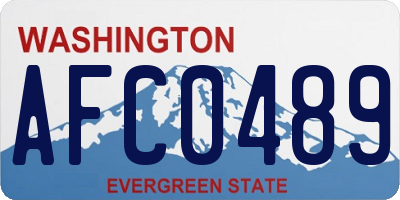 WA license plate AFC0489