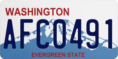 WA license plate AFC0491