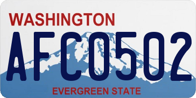 WA license plate AFC0502