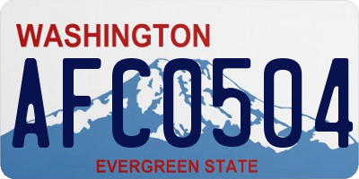 WA license plate AFC0504