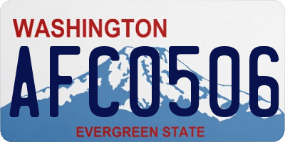 WA license plate AFC0506