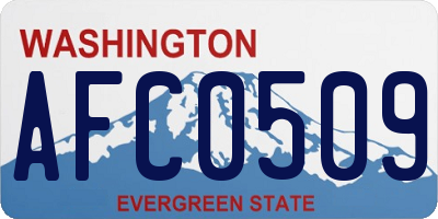 WA license plate AFC0509