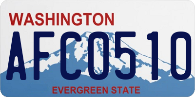 WA license plate AFC0510