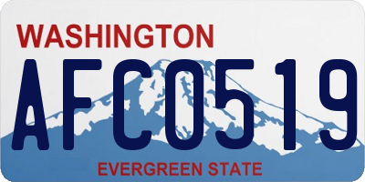 WA license plate AFC0519