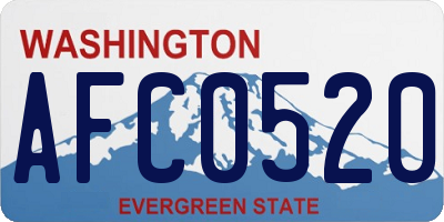 WA license plate AFC0520