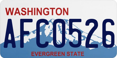 WA license plate AFC0526