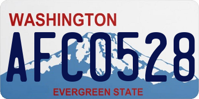 WA license plate AFC0528