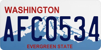 WA license plate AFC0534