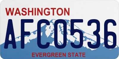 WA license plate AFC0536
