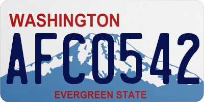 WA license plate AFC0542