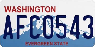 WA license plate AFC0543