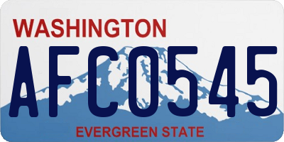 WA license plate AFC0545