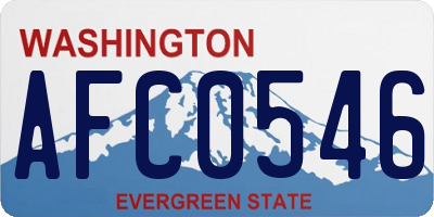 WA license plate AFC0546