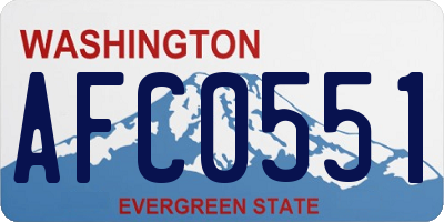 WA license plate AFC0551