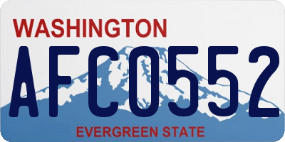 WA license plate AFC0552