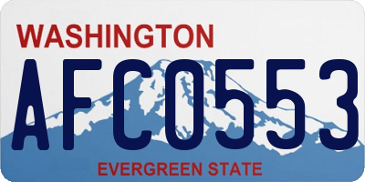 WA license plate AFC0553