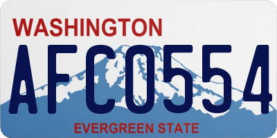 WA license plate AFC0554