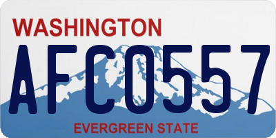 WA license plate AFC0557