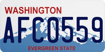 WA license plate AFC0559