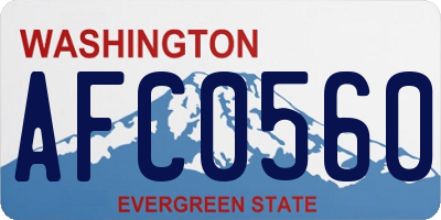 WA license plate AFC0560